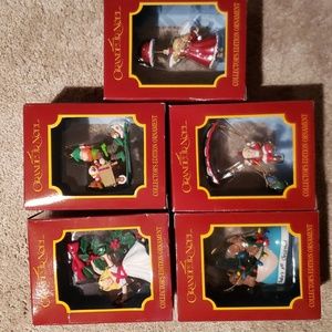 5 NWT New Vintage 90's Christmas collector's edition ornaments Baby 1st Xmas